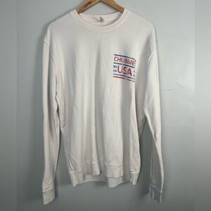 RARE Chubbies American Made USA Sky Out Thigh Out White Sweatshirt Size small
